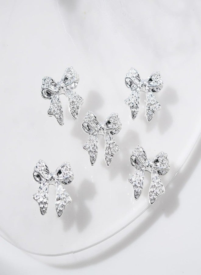 Maigitur 3D Alloy Bow Nail Charms for Acrylic Nails Metal Bows Gold Silver Gray Bows Knot Nail Art Charms Cute Bow Charms Kawaii Nails Jewels for Women Girls Daily Manicure 30pcs… - Image 5